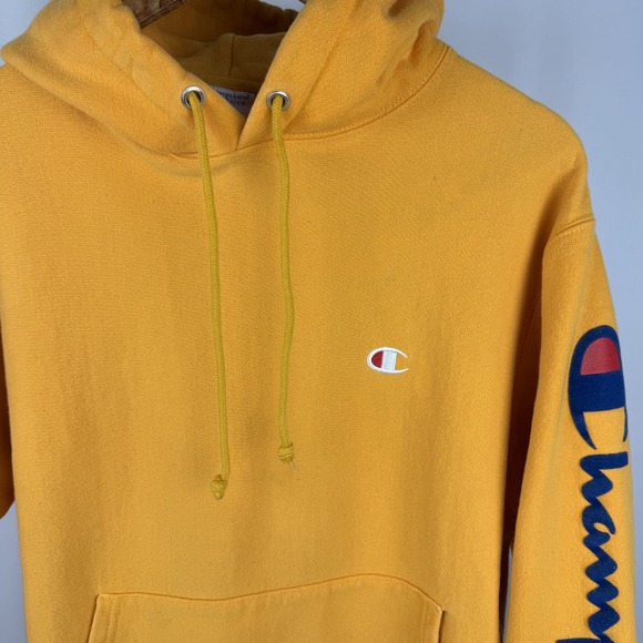 Champion Reverse Weave Mens Large Hoodie Yellow‎ - Picture 1 of 8